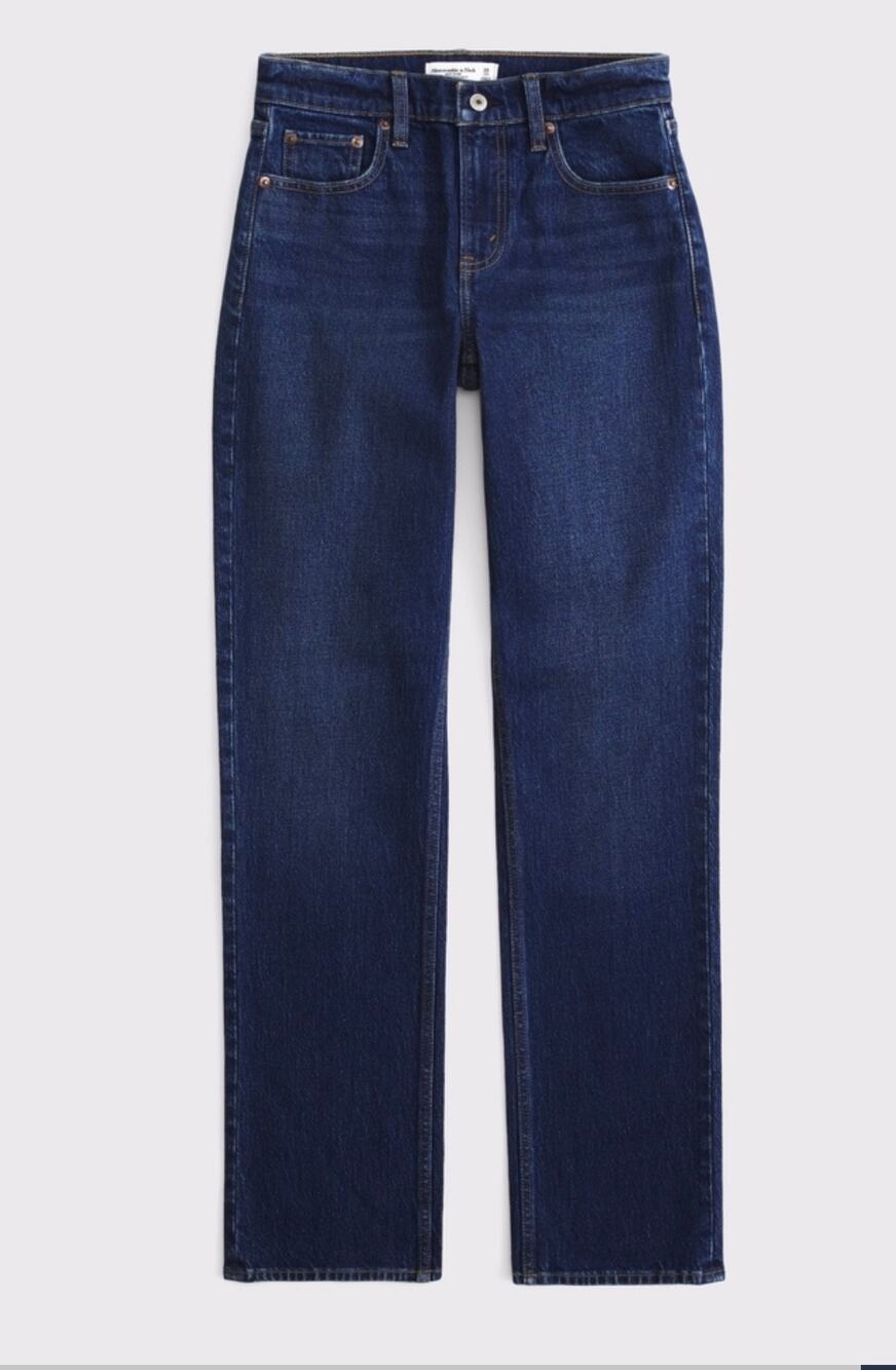 NWT Abercrombie & Fitch 90s Straight Mid Rise Jeans 29 Regular Dark Wash